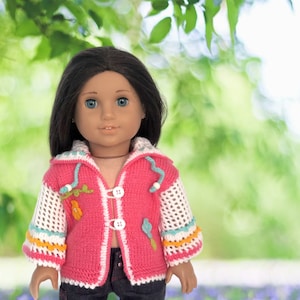 Hand Knitted Jacket Fits 18&quot; American Girl Doll