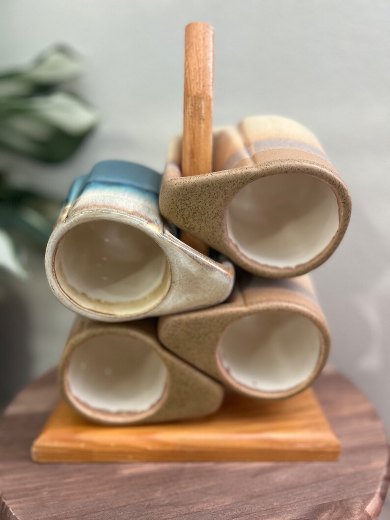 Vintage Rodolfo Padilla Coffee Mugs Set of 4 With Stand Drip Etsy