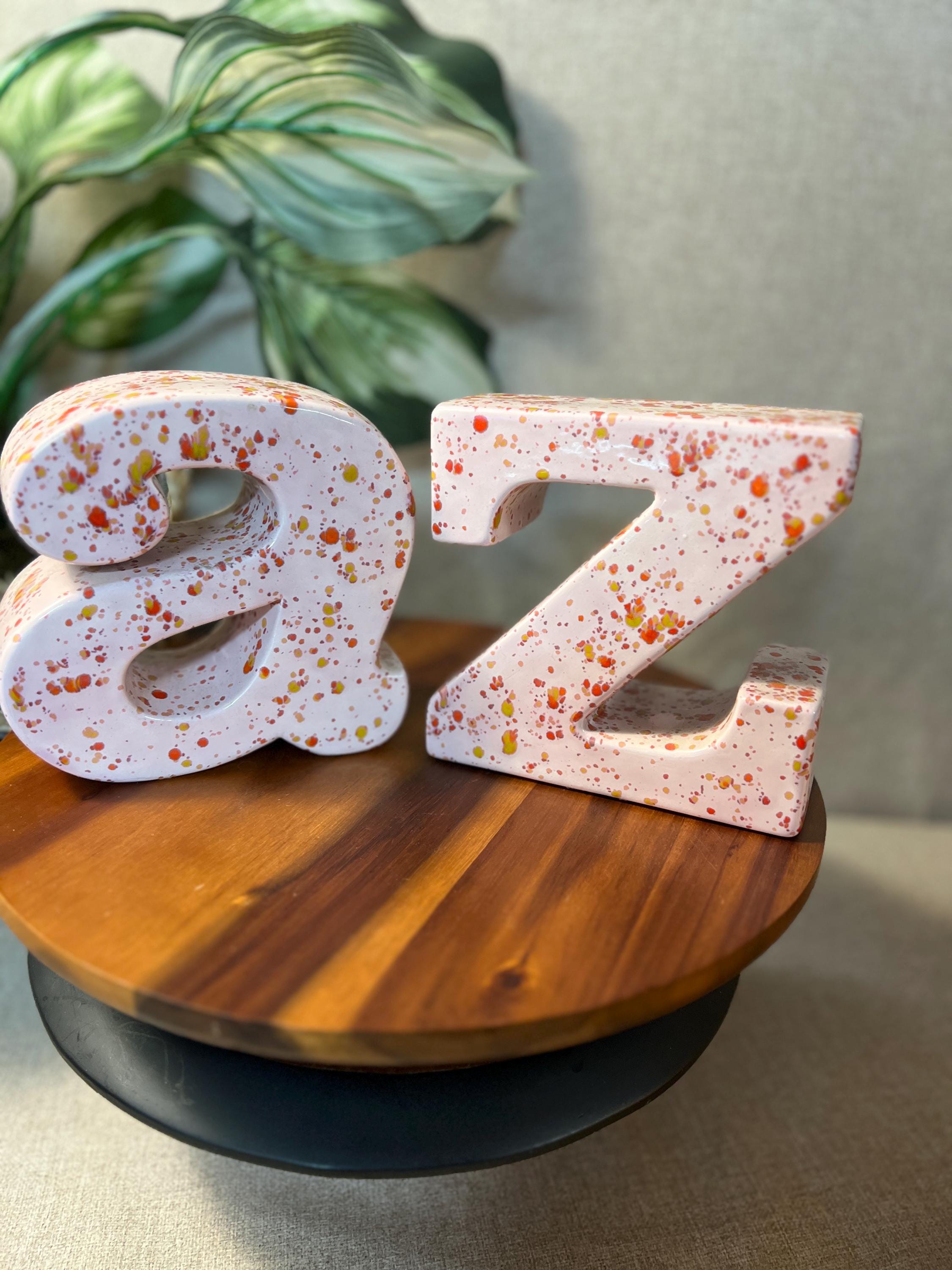 フランス洋書　Les accessoires de A à Z A Z Ceramic Bookends - Etsy