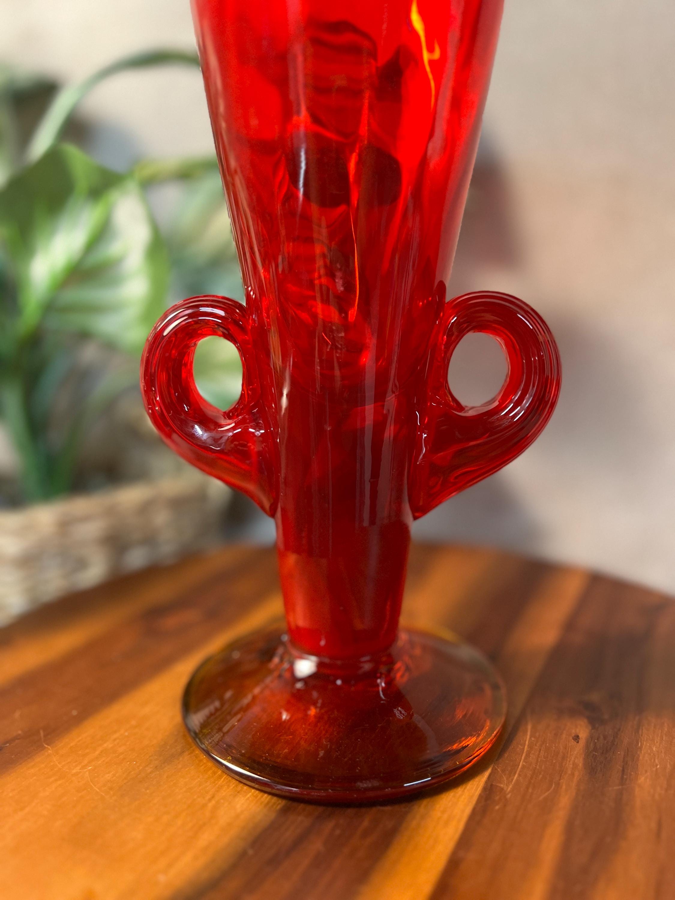 Blenko Red Vase - Etsy