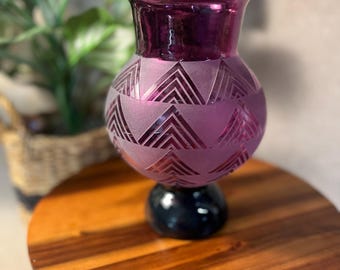 Corriea Limited Edition Etched And Signed Purple Vase EVL8060 39/200