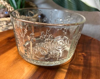 Nuutajarvi IIttala Oiva Toikka FLORA  3 1/2" Bowl Clear Glass Bowl MCM