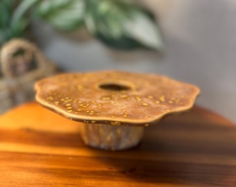 Studio Pottery Ikebana Vase Japanese Style Organic Shaped Flower Frog