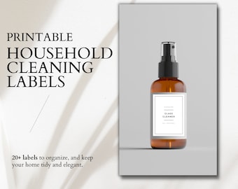 Household Cleaning Supply Labels | Printable Label Combo Pack | US Letter | Minimal Labels | Editable Labels | Printable Label Set