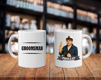 Groomsmen Gift - Personalized Caricature Mug for Groomsmen, Perfect Wedding Favor and Keepsake