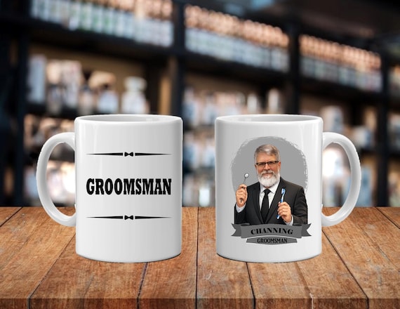 Personalized Caricature Groomsmen Beer Stein, Custom Groomsman Mug, Best Man Gift, Wedding Party Gift, Funny Beer Mug, Groom Gift