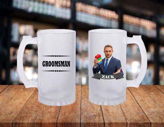 Personalized Caricature Groomsmen Beer Stein, Custom Groomsman Mug, Best Man Gift, Wedding Party Gift, Funny Beer Mug, Groom Gift