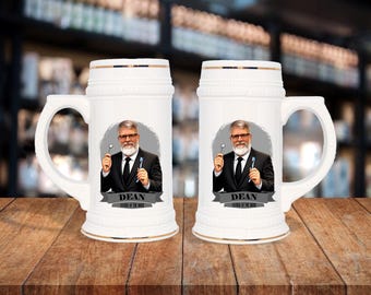 Personalized Caricature Groomsmen Beer Stein:  Wedding Party Gift