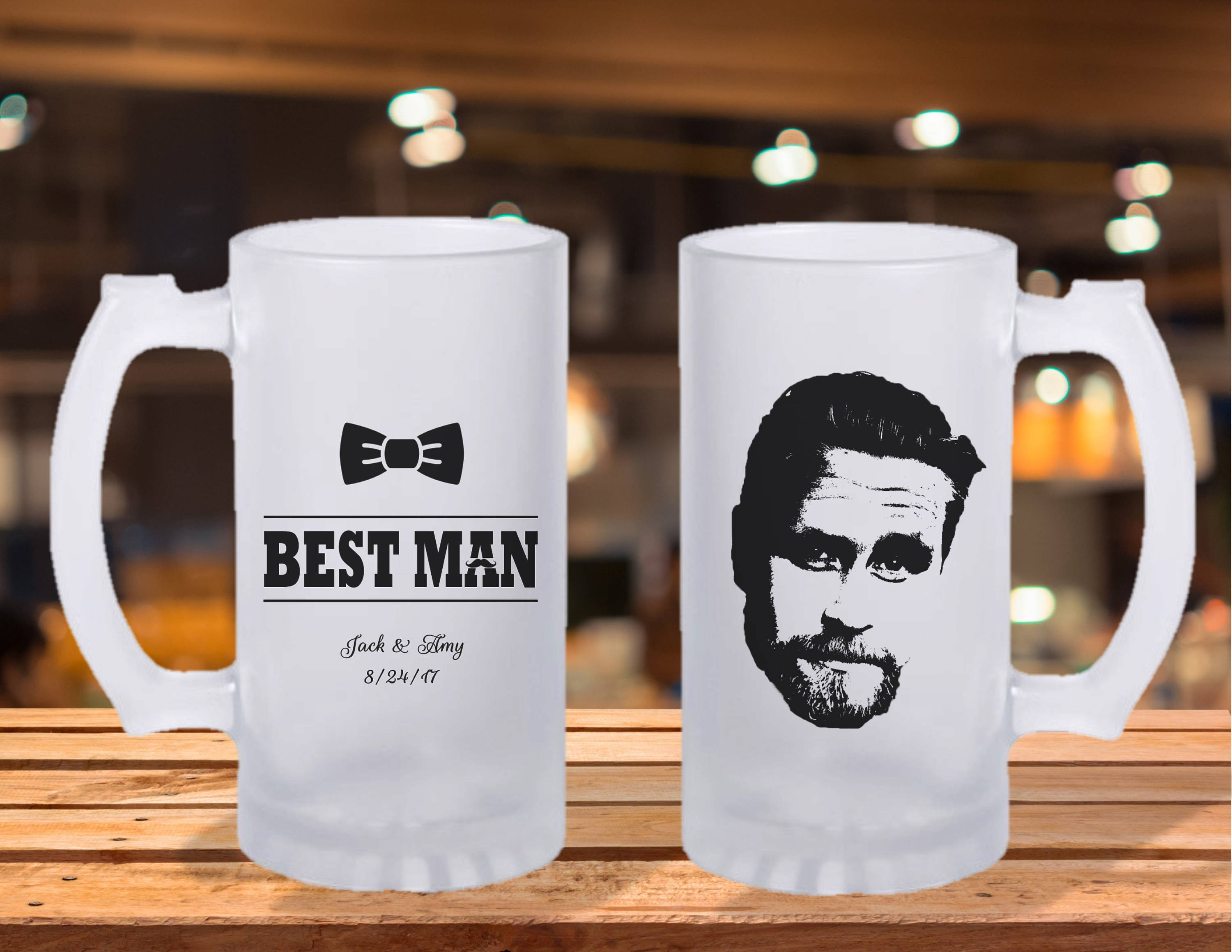 Frosted Stein Mug Groomsman Gift, Groomsman Beer Mug, Wedding Party