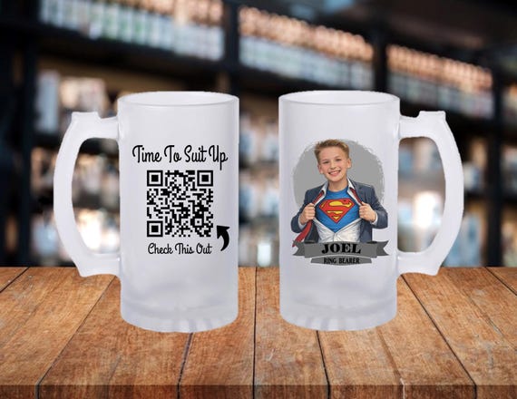 Personalized Caricature Groomsmen Stein Mug:  Wedding Party Gift