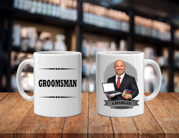 Personalized Caricature Groomsmen Beer Stein, Custom Groomsman Mug, Best Man Gift, Wedding Party Gift, Funny Beer Mug, Groom Gift