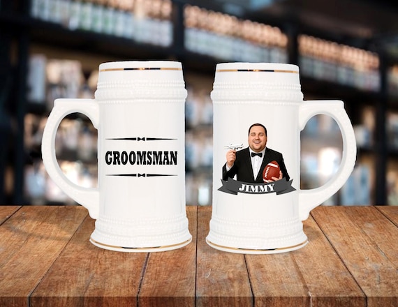 Personalized Caricature Groomsmen Beer Stein, Custom Groomsman Mug, Best Man Gift, Wedding Party Gift, Funny Beer Mug, Groom Gift
