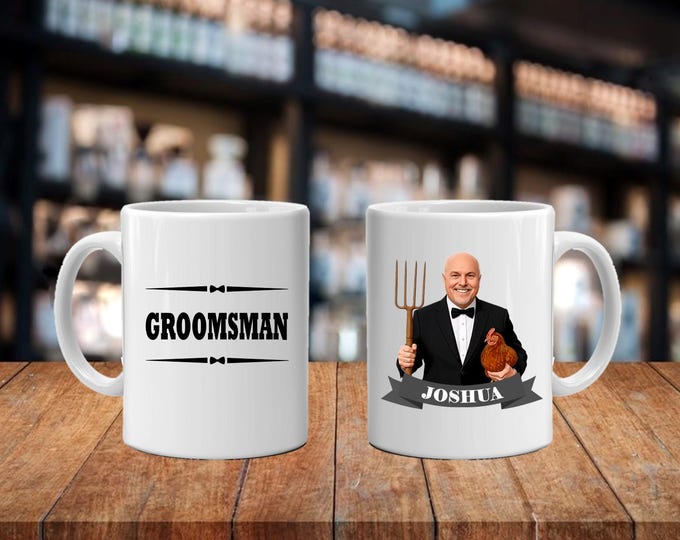 Groomsmen Gift - Personalized Caricature Mug for Groomsmen, Perfect Wedding Favor and Keepsake
