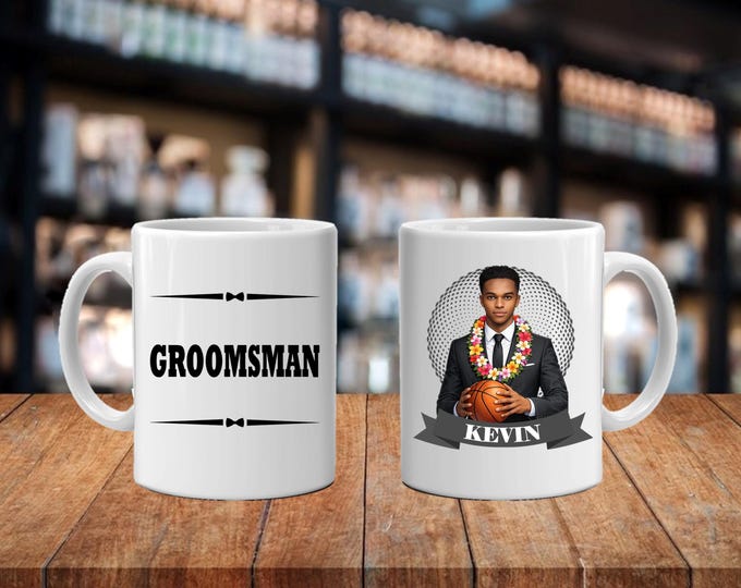 Personalized Caricature Groomsmen Stein Mug:  Wedding Party Gift