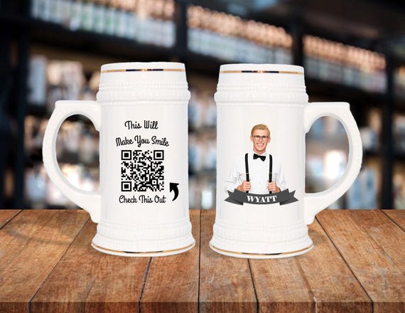 Personalized Caricature Mug:  With QR Code Video