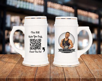 Personalized Caricature Groomsmen Stein Mug:  Wedding Party Gift