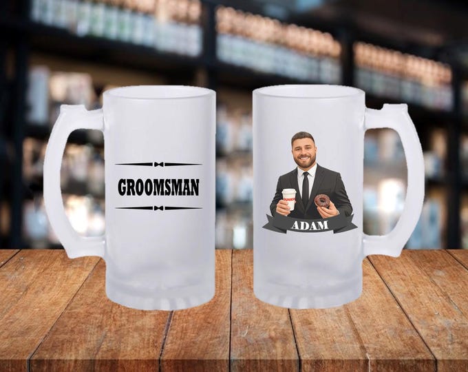 Groomsmen Gift - Personalized Caricature Mug for Groomsmen, Perfect Wedding Favor and Keepsake