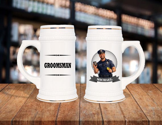 Personalized Caricature Groomsmen Beer Stein, Custom Groomsman Mug, Best Man Gift, Wedding Party Gift, Funny Beer Mug, Groom Gift