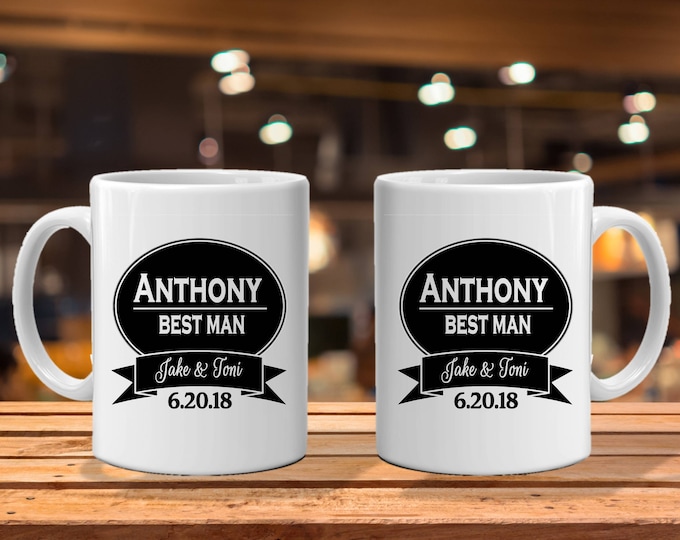Personalized Groomsmen Mug: German Stein Style, Custom Portrait Gift