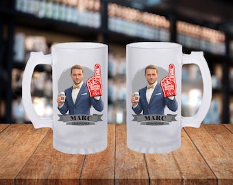 Personalized Caricature Groomsmen Stein Mug:  Wedding Party Gift