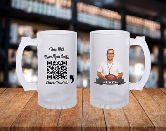 Personalized Caricature Mug:  With QR Code Video