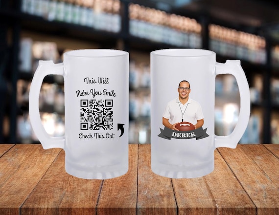 Personalized Caricature Mug:  With QR Code Video