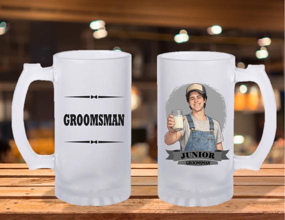 Personalized Caricature Groomsmen Beer Stein, Custom Groomsman Mug, Best Man Gift, Wedding Party Gift, Funny Beer Mug, Groom Gift