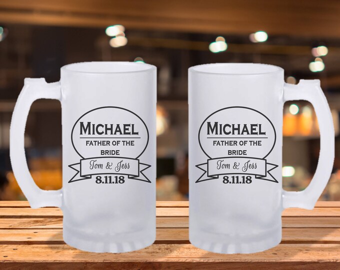Personalized Frosted Beer Mug – Custom Groomsmen Gift