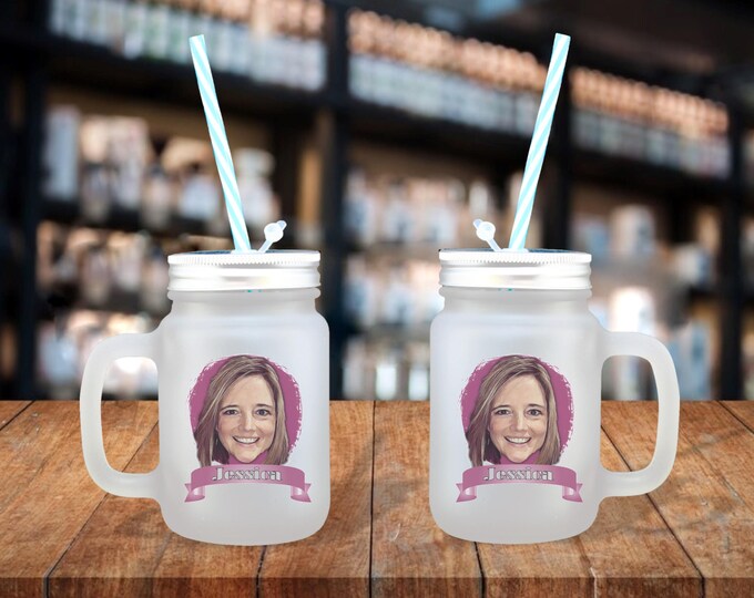 Groomsmen Gift Idea - Frosted Mug, Guy Gift Idea, Wedding Party Gifts, Portrait Gift Idea, Grooms Gift Idea
