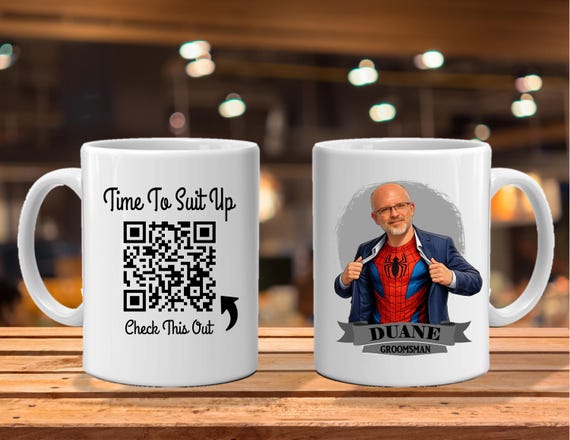 Personalized Caricature Groomsmen Stein Mug:  Wedding Party Gift