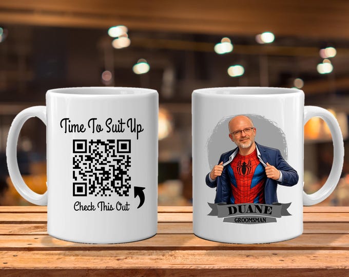 Personalized Caricature Groomsmen Stein Mug:  Wedding Party Gift