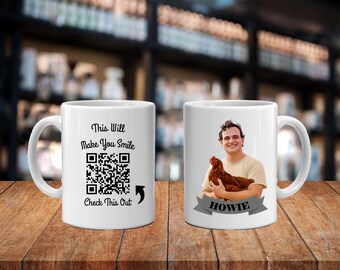 Personalized Caricature Mug:  With QR Code Video