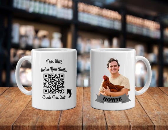 Personalized Caricature Mug:  With QR Code Video