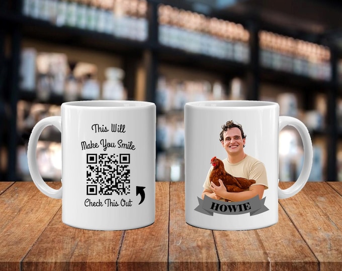 Personalized Caricature Mug:  With QR Code Video