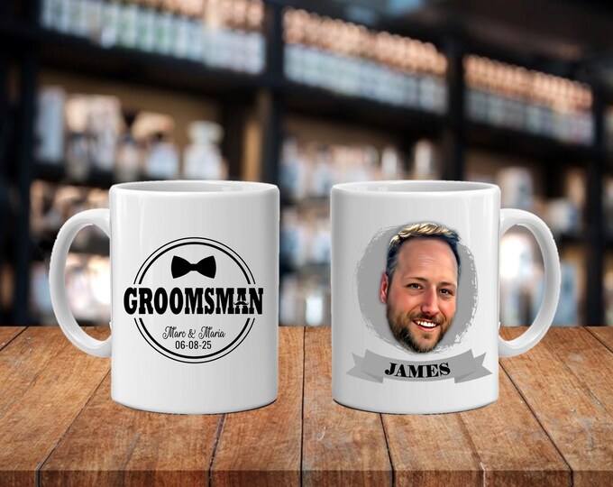 Groomsmen Gift - Personalized Caricature Mug for Groomsmen, Perfect Wedding Favor and Keepsake