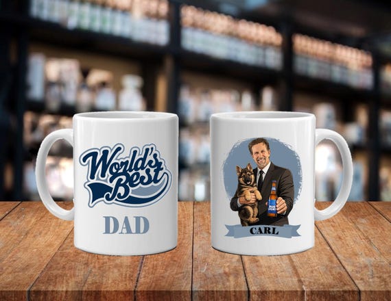 Personalized Caricature Mug: World's Dad, Custom Portrait Gift