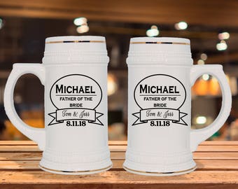 Groomsmen Gift Idea - German Style Stein Mug, Guy Gift Idea, Wedding Party Gifts, Portrait Gift Idea, Grooms Gift Idea