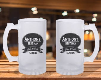 Groomsmen Gift Idea - Frosted Mug, Guy Gift Idea, Wedding Party Gifts, Portrait Gift Idea, Grooms Gift Idea