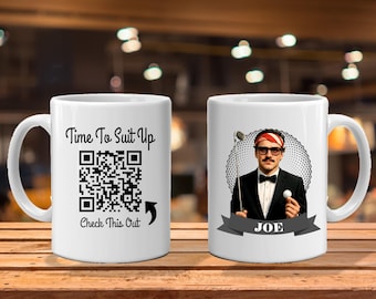 Groomsmen Gift Personalized German Style Stein Mug with QR Code Video Slide Show - Unique Wedding Party & Guy Gift Idea