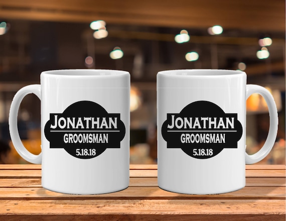 Personalized Groomsmen Stein Mug: German Style Wedding Party Gift
