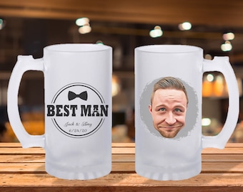 Groomsmen Gift Idea - Frosted Mug, Guy Gift Idea, Wedding Party Gifts, Portrait Gift Idea, Grooms Gift Idea