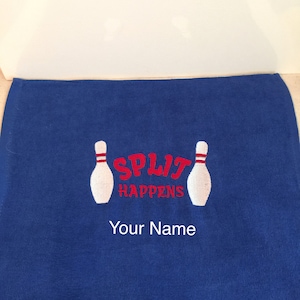 Embroidered Personalized Bowling Towel with or without Grommet & Hook
