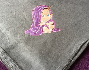 Embroidered Baby in a Blanket-Fleece Throw