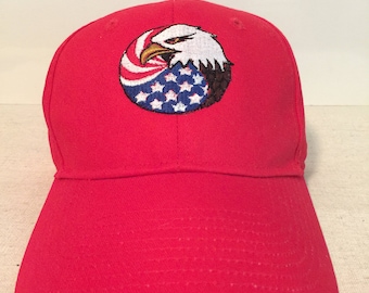 Custom Embroidered Eagle/Flag Cap