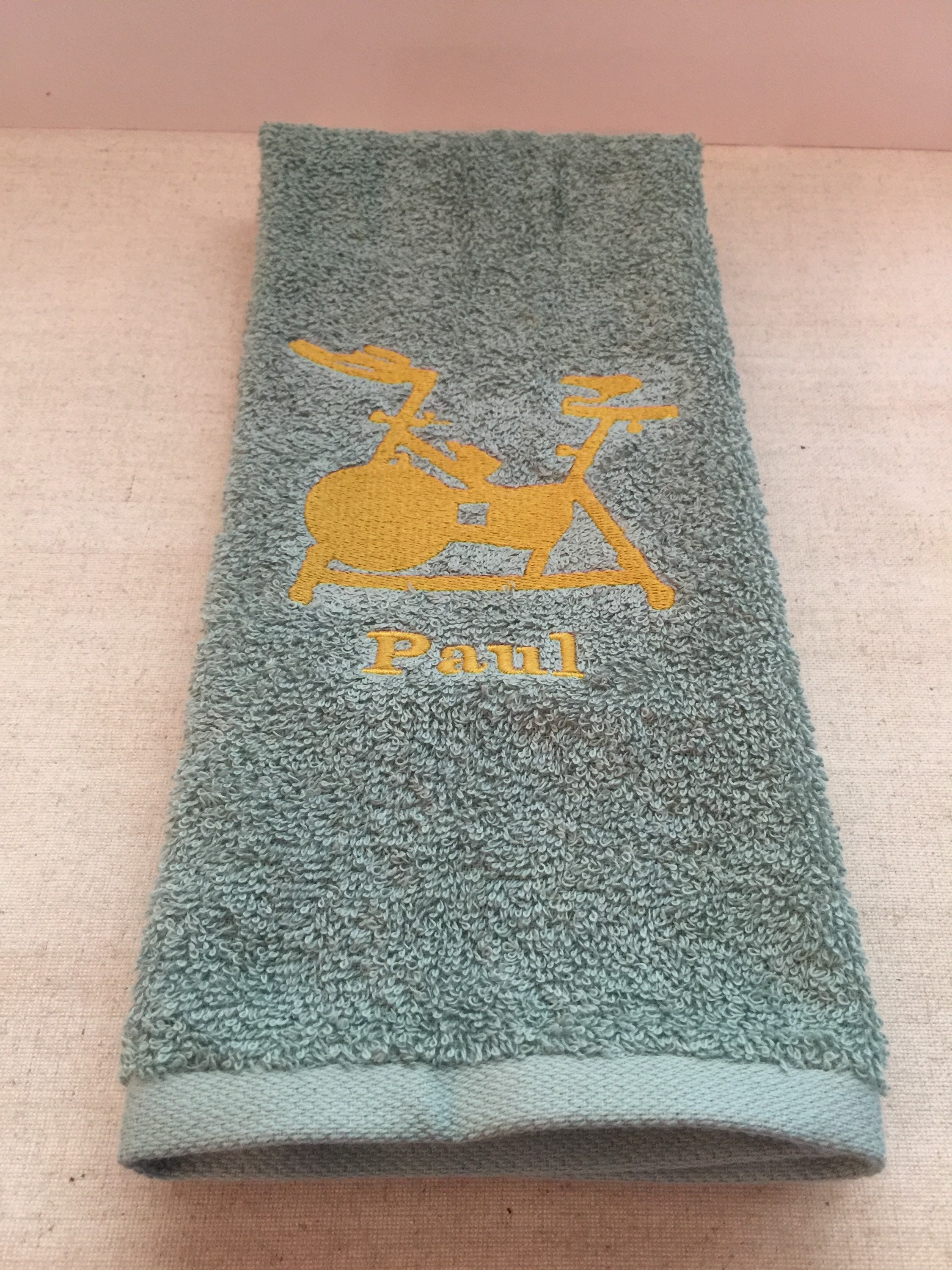 Custom Embroidered Personalized Indoor Cycling Bike Gym Towel Etsy