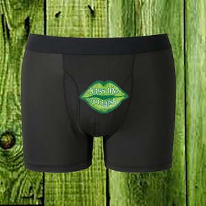 Saint Patrick&#39;s Day Naughty but Practical Boxer Briefs &quot;Kiss Me I&#39;m Irish&quot;