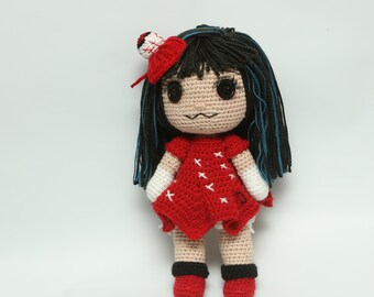 Handmade Gothic Crochet Girl Doll - Knit Doll