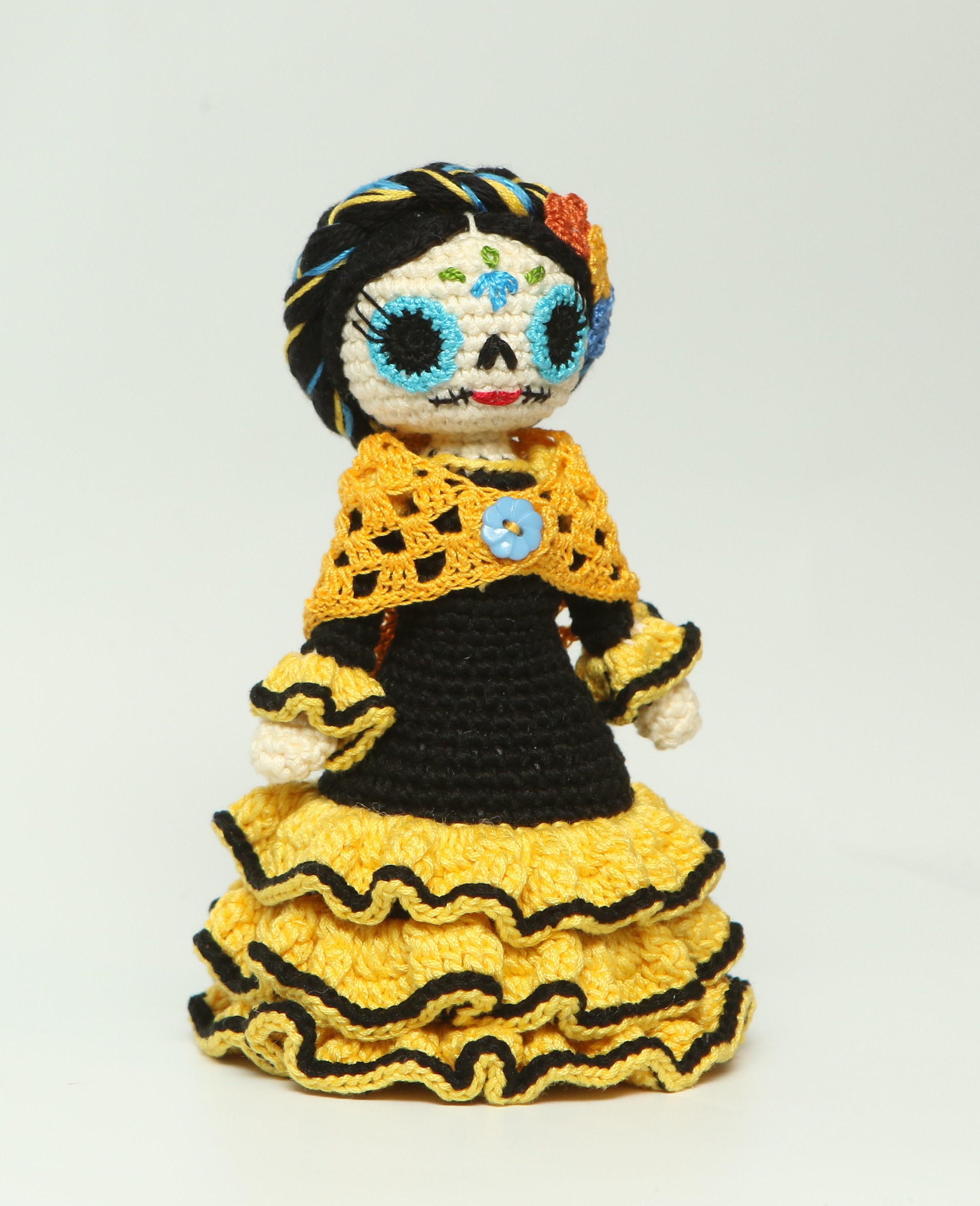 Día de los muertos hecho a mano crochet punto Catrina muñeca | Etsy
