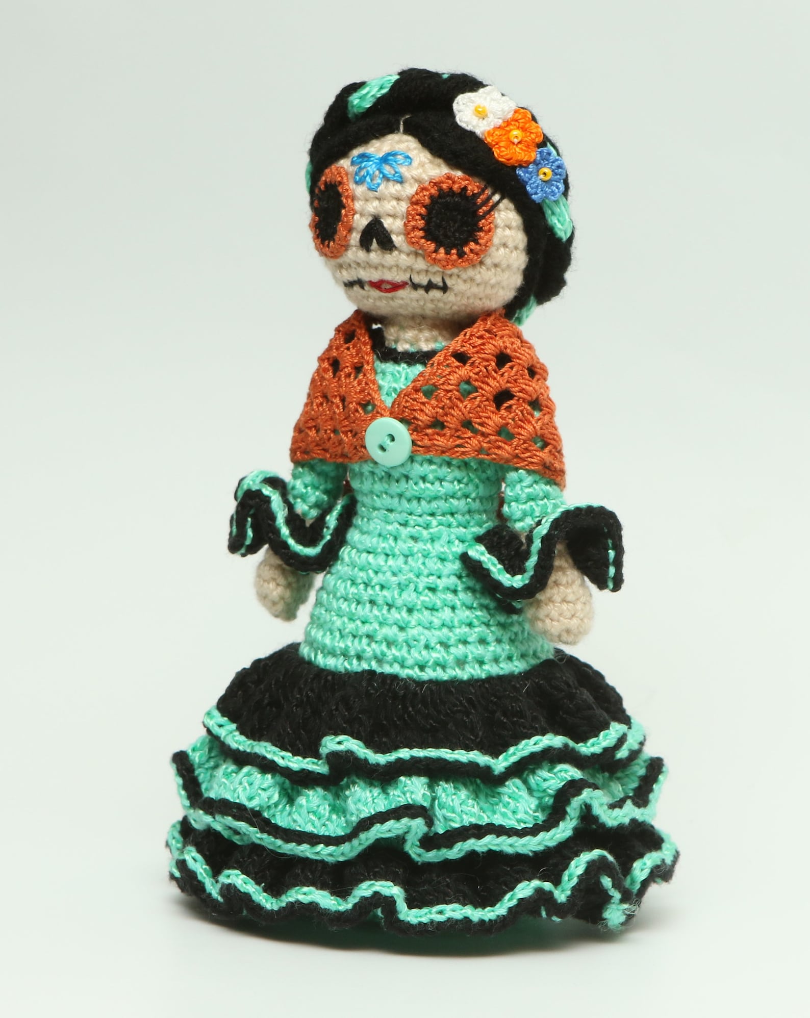 Day of the dead Handmade Crochet Knit Catrina Doll | Etsy