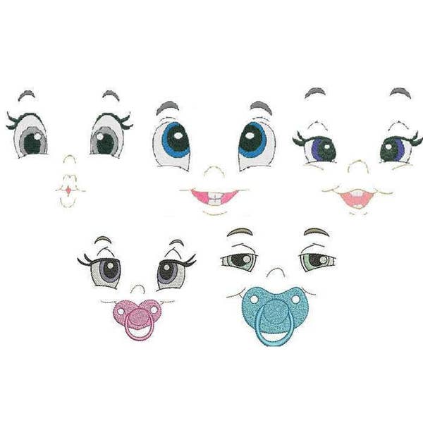 Baby Face happy cute  Embroidery Machine Designs- Instant Donwload